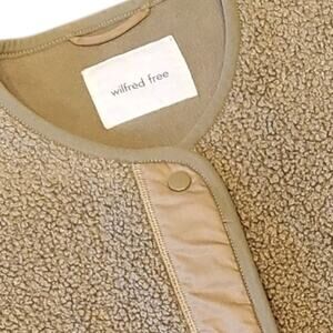 Wilfred Free Aritzia Cozy Plush Sherpa Liner Earthy Camel Snap-up Jacket Size S